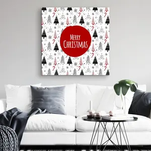 Begin Home Decor C1RC32321U425N 32 x 32 in. Merry Christmas Pattern White Canvas for Home Decor - Festive Art