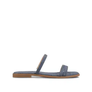 BRISA MULTI STRAP SLIDE SANDALS - Denim