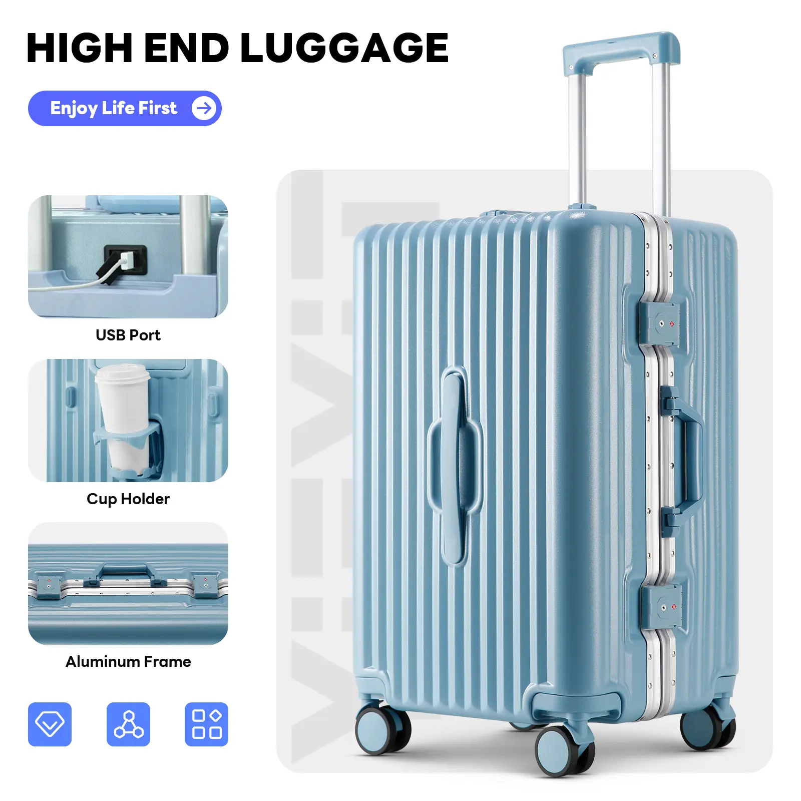TIYFIY Luggage Set 1-Piece/2-Piece/3-Piece with TSA-Approved Locks
