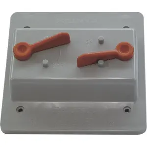 Cantex Gray 2-Gang Weatherproof Electrical Cover, Designed for Power Outlet Panels, Power Outlet Panel