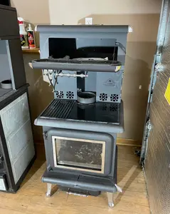 J.A. Roby Rigel Cookstove with Enamel Cookplate and Top Warming Oven