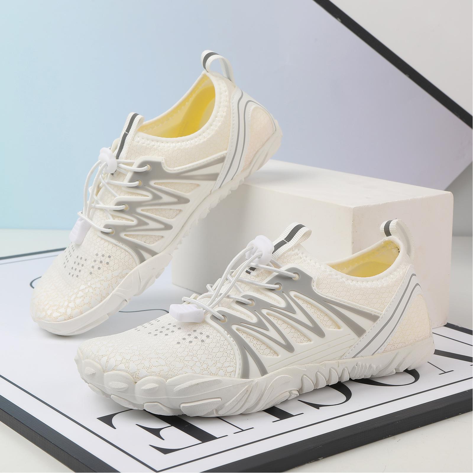 Women's Water Shoes Quick Dry Barefoot Aqua Shoes Non-Slip Rubber Sole Adjustable Lace for Beach Swim Surf Kayak