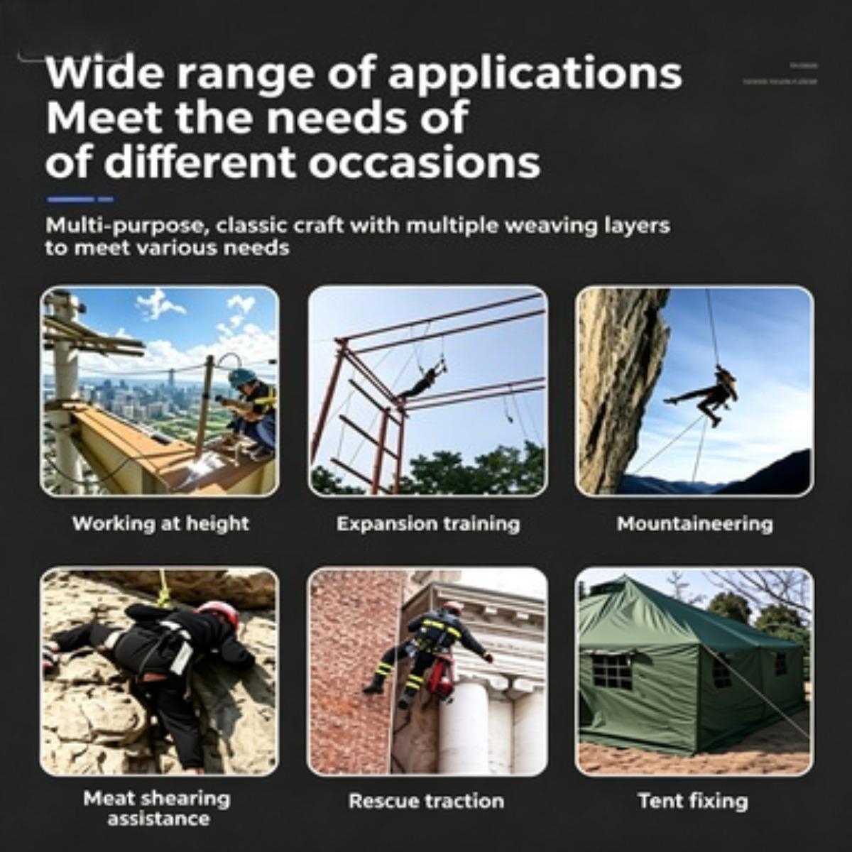 3 Ton 5M Heavy-Duty Tow Rope, Off-Road Recovery Tow Strap with D-Shackles, Emergency Towing Rope for Car/SUV/Truck