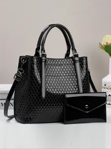 Women's Fashionable Solid Color Handbag & Wallet, Casual Versatile Shoulder Bag Set for Daily Used, Trendy High-quality Daily Commuting Bag