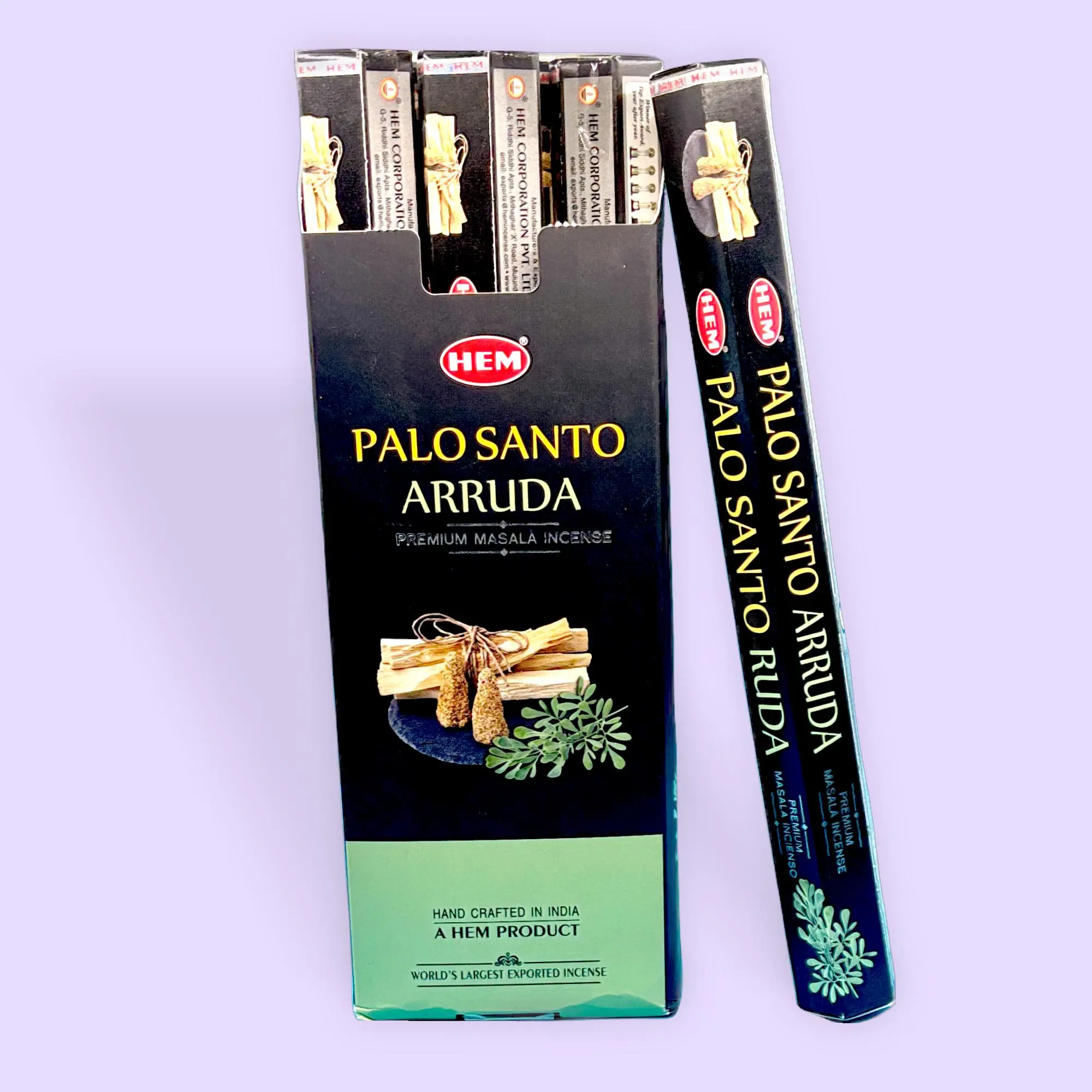 Palo Santo and Rue Ruda Incense Pack - 1 Pack, Naturally Derived, Aromatic Scents for Indoor Cleansing, Detoxifying Home Fragrance