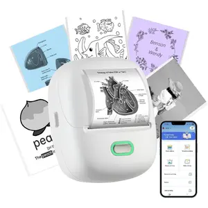 S002 Sticker Printer-Mini Printer Portable Thermal Sticker Maker, Bluetooth Print Pod Inkless Label Maker For Photos,Journal,Receipts,DIY Creation