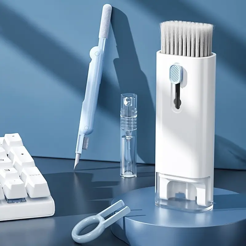 A Seven-In-One Multifunctional Convenient Cleaning Brush, Including a Keyboard Brush, Headphone Cleaner, Screen Dust Brush for Phones, Keycap Puller, And a Cleaning Kit, Is an Essential Cleaning Tool for Headset, Device and Accessories with Functionality
