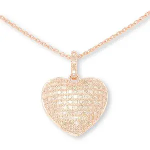 Colleen Lopez 1ctw Rose Gold-Plated Champagne Diamond Heart Pendant