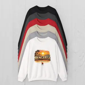 Benguela Angola Sunset Crewneck Sweatshirt – Tropical Beach Palm Tree Sweater Unisex