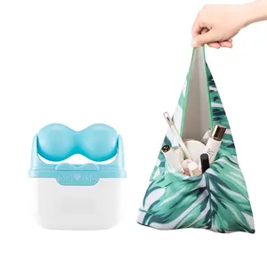 RIKI Ice Roller and Adhesive Makeup Bag Bundle - Lightweight, Zipper-Free, Mess-Free Pouch - Refreshed Radiant Skin - Cool Down De-Puff Glow - Instantly Calming Tightening Pores Smoothing Fine Lines