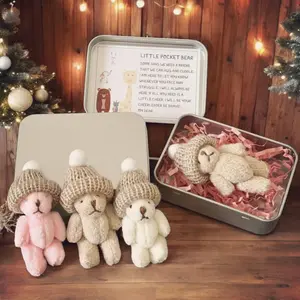 "Worry Bear" Comfort Kit – Soft Multifunctional Plush Hugging Pillow + Greeting Card + Bear Party Favors in Gift Box – For Lonely Days, "I'm Always Here to Squeeze You Tight" – Must-Have for Besties & Anyone Needing a Hug