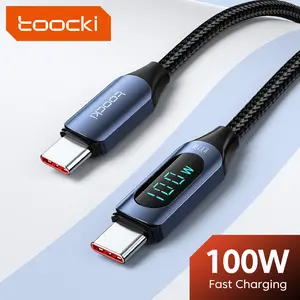 USB C to USB C Cable  Type C Charger Fast Charging Cable 5A PD 100w USB C Cable with LED Display, 480Mbps Data Nylon Braided USB C Cable for Samsung Galaxy A15 A25 A35 A45 A55
