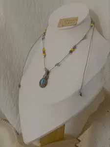 Bohemian Labradorite Braided Necklace, Handmade Teardrop Pendant with Mixed Natural Gems, Healing Crystal Jewelry for Inner Peace