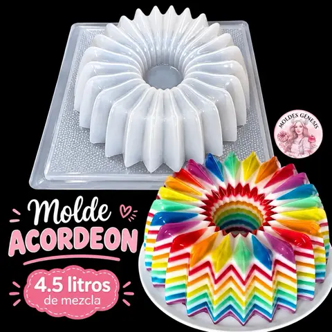 Molde de plastico para gelatina en forma de acordeón