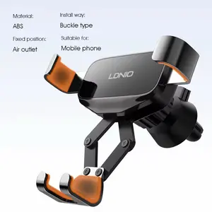 LDNIO Gravity Car Holder for Air Vent - ABS Material, Buckle Type, Suitable for Mobile Phone, Air Outlet Fixed Position