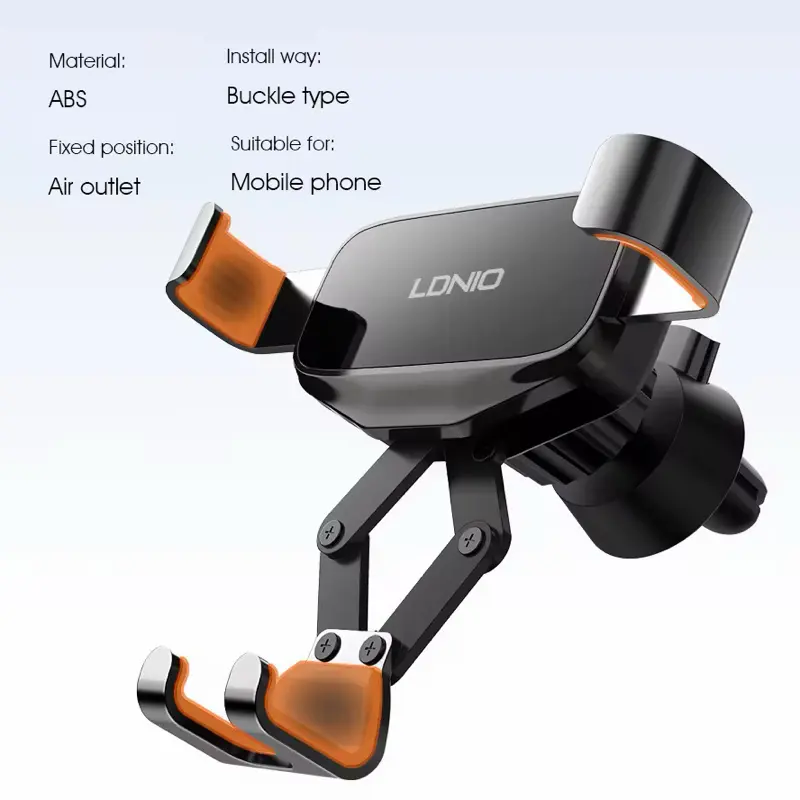 LDNIO Gravity Car Holder for Air Vent - ABS Material, Buckle Type, Suitable for Mobile Phone, Air Outlet Fixed Position