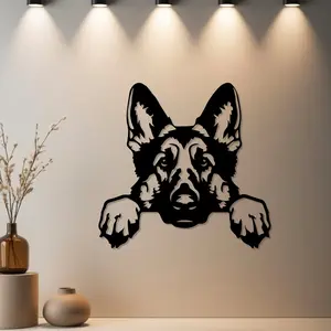 HousewarmingGift|1pc German Shepherd Metal Wall Decor Artwork, German Shepherd Statue Mural with Premium Finish - Ideal Gift for Thanksgiving & Bridal Shower & Birthday & Holiday Season & Anniversary & Christmas (Special Occasion) - Metal Wall Sculptures