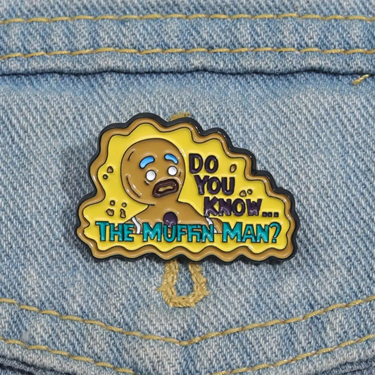 Gingerbread 'Muffin Man' Alloy Brooch Pin - Cute Sad Letter Pattern Metal Lapel Pin, Unisex 1-Second Fix Accessory for Clothes, Jackets, Party Wear, Pencil Bag Geometric Butterfly Clip