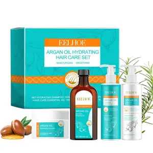 Moroccan Hair Care Gift Set, Rich in Moroccan nut oil, keratin, jojoba seed oil, lavender, Promotes Scalp Circulation, Strengthens Roots, Anti-Frizz, Volumizing, Smooth, Contains Argan Oil Shampoo, Conditioner, Hair Mask