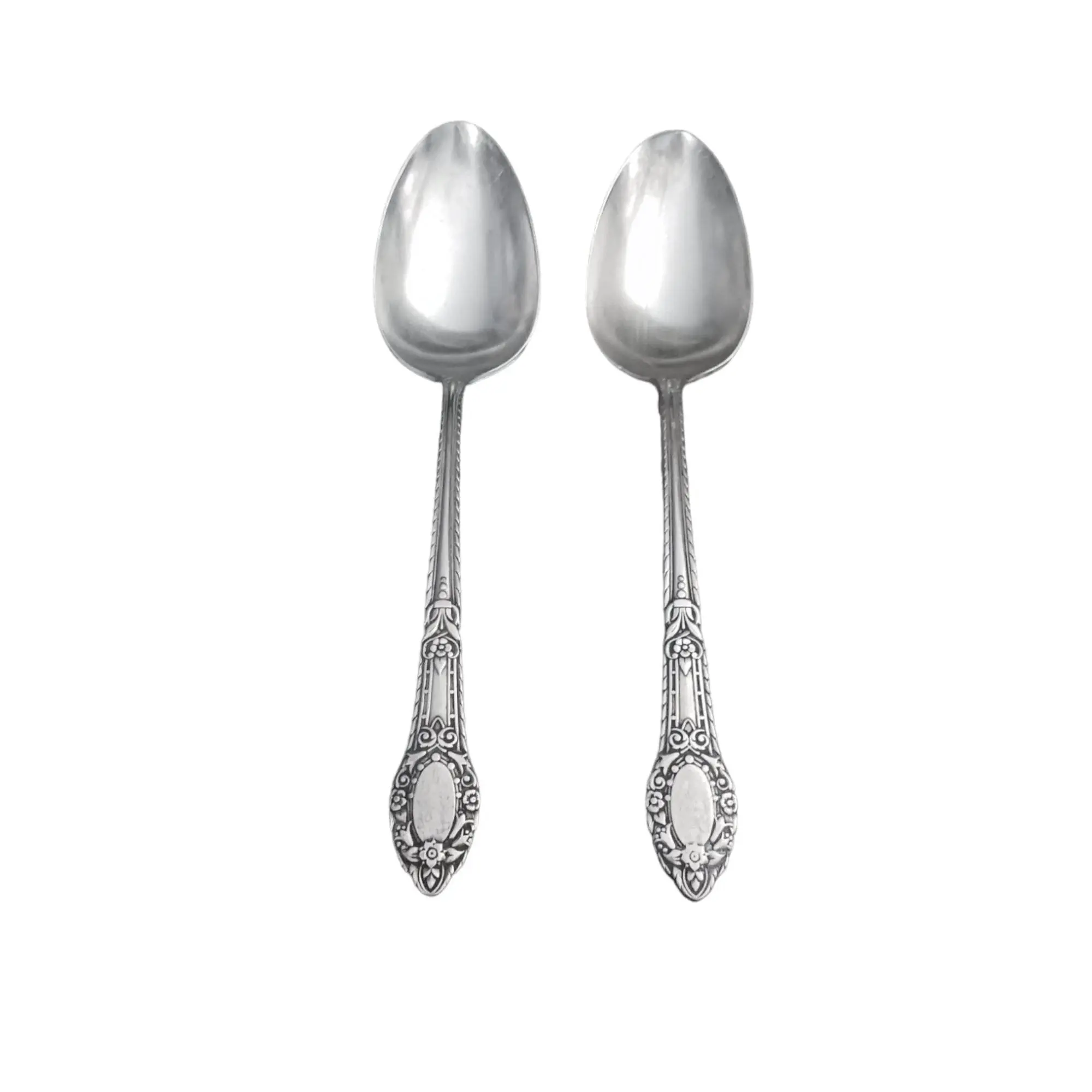 Set of 2 Antique Oneida Rendezvous Pattern Community Plate Large Serving Spoons