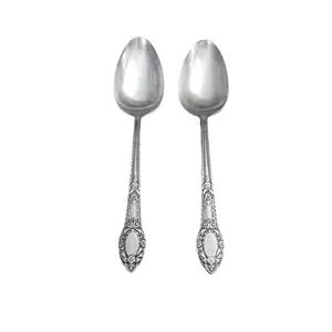 Set of 2 Antique Oneida Rendezvous Pattern Community Plate Large Serving Spoons