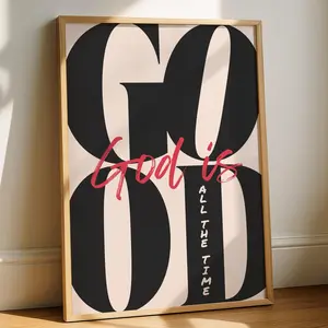 God Is Good All The Time Print Aesthetic Bible Verse Poster No Frame, Cool Christian Print Trendy Christian Wall Art, God Quote Poster, Typography Decor