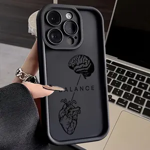 Featuring a Heart And Brain Design Shockproof iPhone cases Case Compatible with For iPhone 17 Pro Max 16 16e 15 14 Plus 13 12 Mini 11 Air X XS Pattern TPU Lens Protection Durable Soft Cover Gift 2D printing