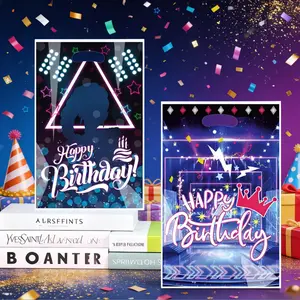 30/50/100pcs Magic Birthday Cookie Bags, Durable Plastic Gift Wrapping Supplies for Cookies Candy Party Gifts