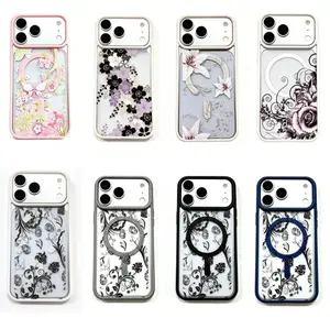 [Magsafe]Vintage Floral & Music Notes Aesthetic Phone Cover foriPhone 11-17 Pro Max & S21-22, Pastel Cottagecore MusicalFloral Tough Case, Made of premium TPU material, wear-resistant, anti-slip and waterproof phone protective cover