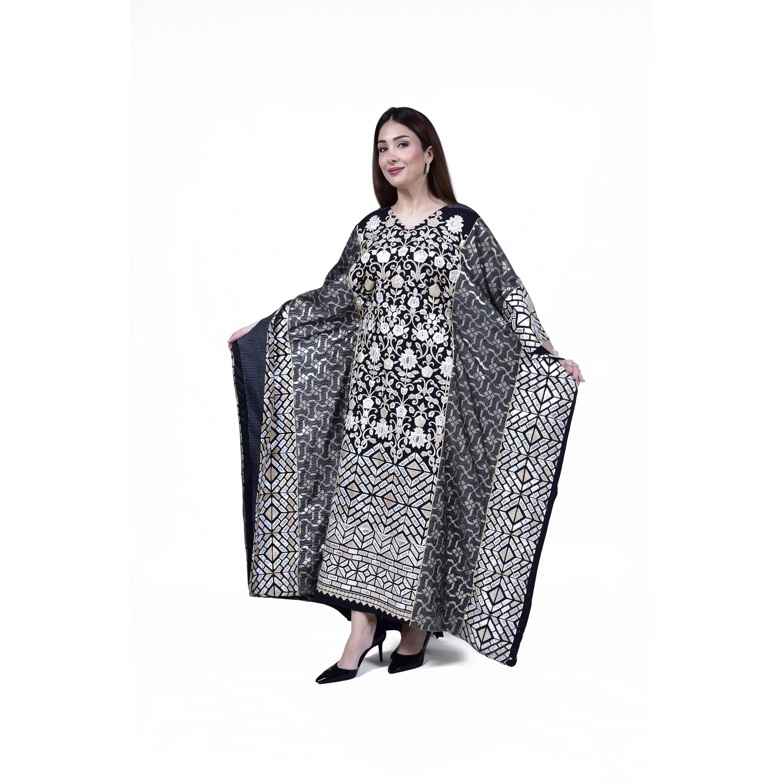 Zahra Black Kuwaiti Cotton Dress