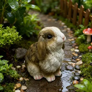 Bunny Decor Yard Outdoor Decorations, Easter Rabbit Figurines for Home & Garden, Cute Bunny Statues for Patio Lawn Balcony, Ideal Mother's Day & Housewarming Gift