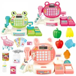 Interactive Cash Register Set with Scanner & Credit Card Reader, Pretend Play Supermarket Toy House, Role-Playing Game for Kids