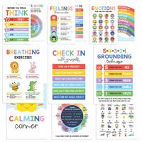 12 colorful calming posters (10x14 inches)