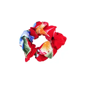 Hair Scrunchies in Hibiscus Red