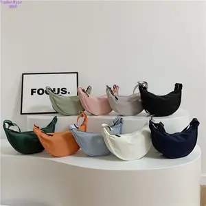 New Japanese INS Style Dumpling Bag for Women, Lightweight Nylon Shoulder Bag, Multi-Color Versatile Mini Crossbody Bag for Cell Phone, Casual Daily Purse Perfect for Travel, Shopping, Commute & Outdoor Outings