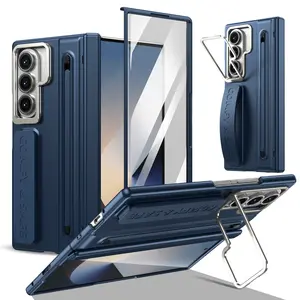 Premium Foldable Phone Case with Built-in Stand & Pen Holder