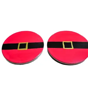 Ceramic Santa Coasters Set of 2 Santa Tableware