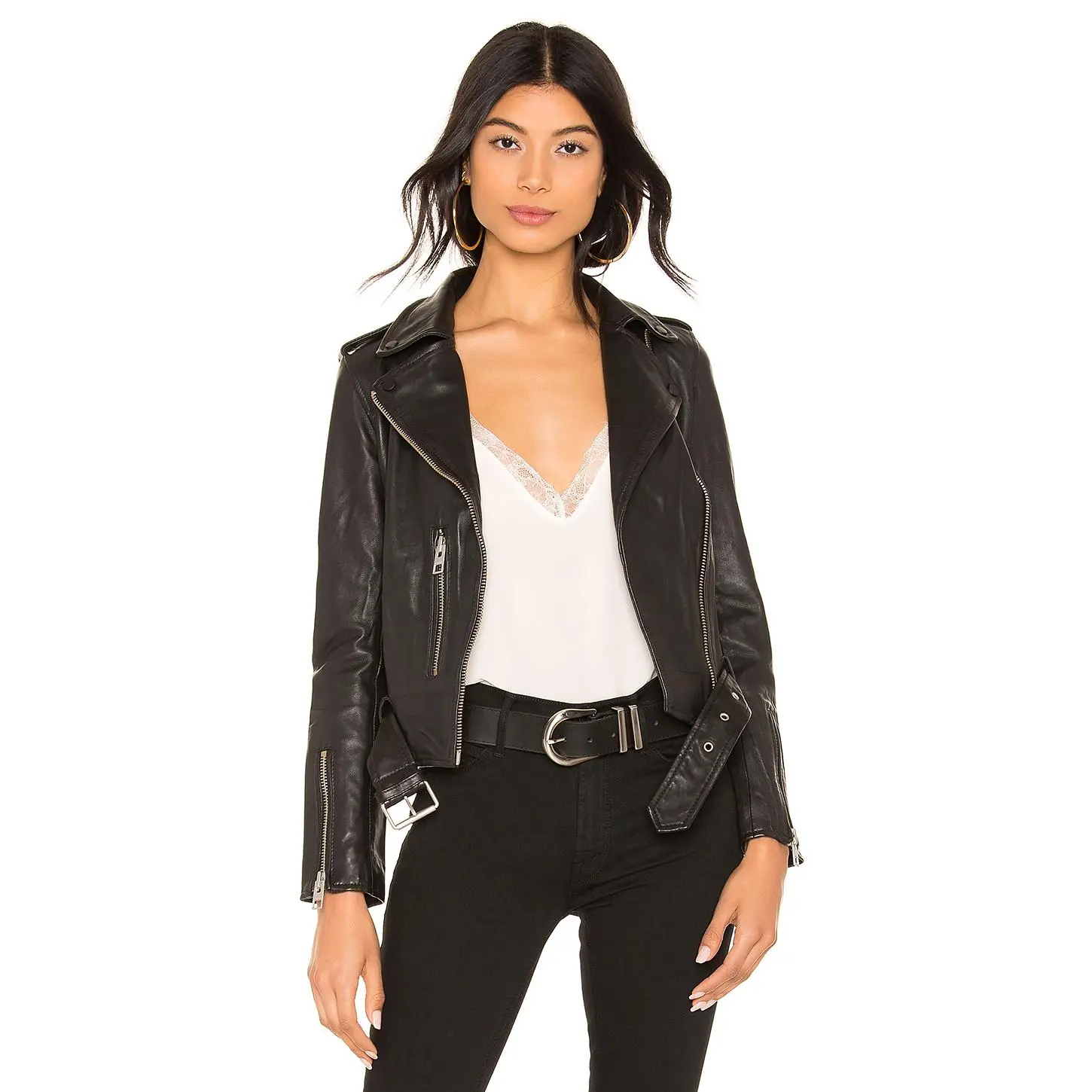 ALLSAINTS Balfern Leather Biker Jacket in Black ALLSAINTS Balfern Leather Biker Jacket in Black