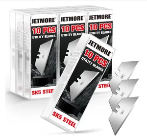 100 Pack Utility Knife Blades, SK5 Steel Box Cutter Blades, Standard Utility Blade Refills with Storage Box, Sharp Heavy Duty Razor Knife Blade Replacement for Box Cutter, Drywall