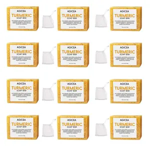 12pcs AGICEA Organic Lemon & Turmeric Soap with Kojic Acid - Brighten & Cleanse Skin