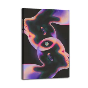 Surreal Iridescent Head Portrait Canvas Aesthetic For The Bedroom Wall Sitting Room Dormitory Wall Office Wall Poster Decorative Painting Canvas Wall