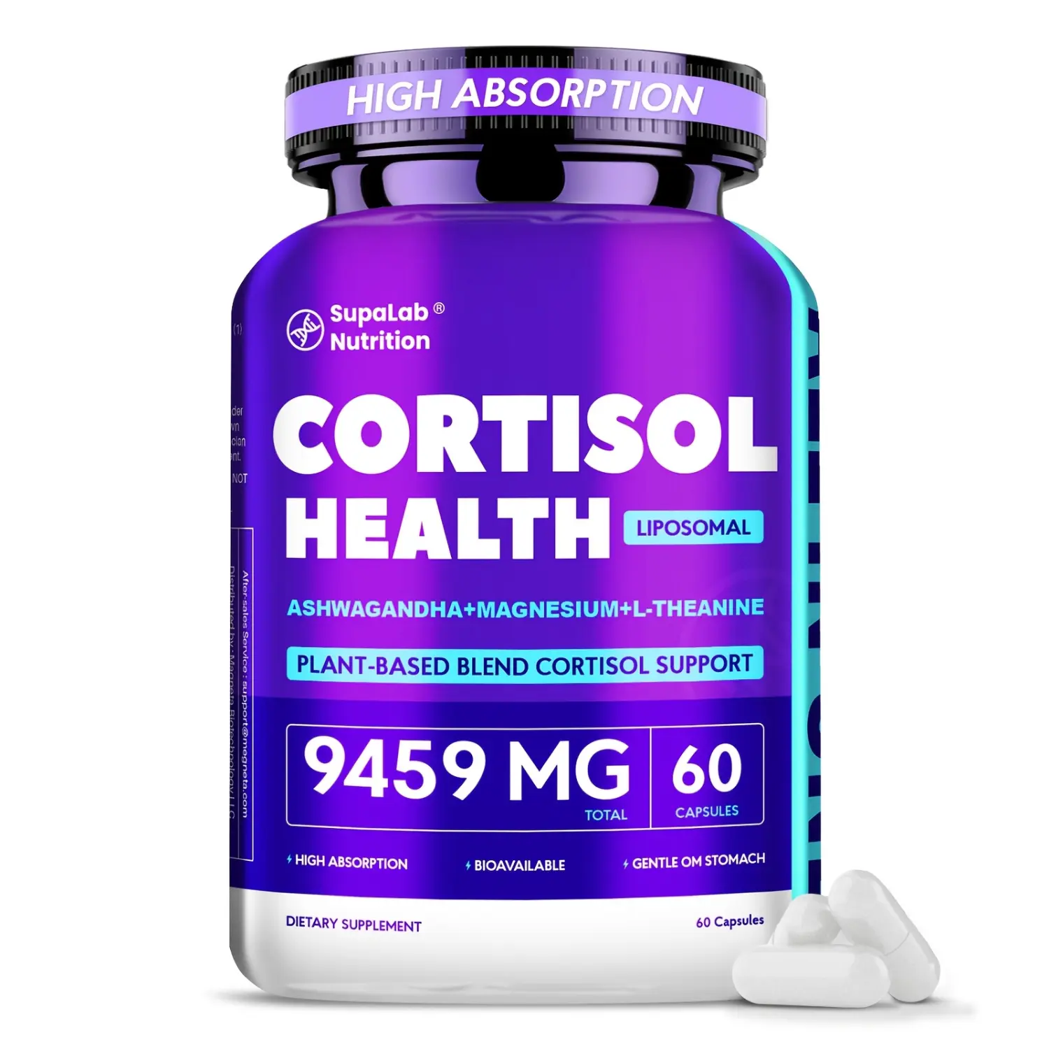 Stress Support Supplement With Ashwagandha L Theanine Rhodiola Rosea Magnesium 120 Capsules