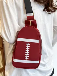 Women's Baseball Design Fabric Fanny Pack, Fashionable Zipper Sling Bag for Daily Used, Casual Trendy Versatile High-quality Daily Fabric Commuting Bag, Mother's Day Gift