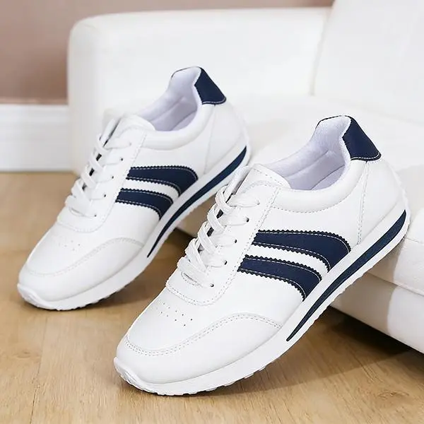 Women’s fashionable casual walking shoes—breathable lace-up flats, low-cut athletic shoes for all seasons, suitable for fitness, walking, and everyday commuting while working. fly knit sneakers women margiela gats