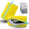 FiltMonster 2PCS Large Shoes Washing Bags - Invisible Zipper, Lightweight Chenille Mesh, Secure Lock, Anti-Snagging, No Fading, Reusable, Washable Laundry Accessory with Cleaning Brushes, Water Damage Protection for Footwear Wash