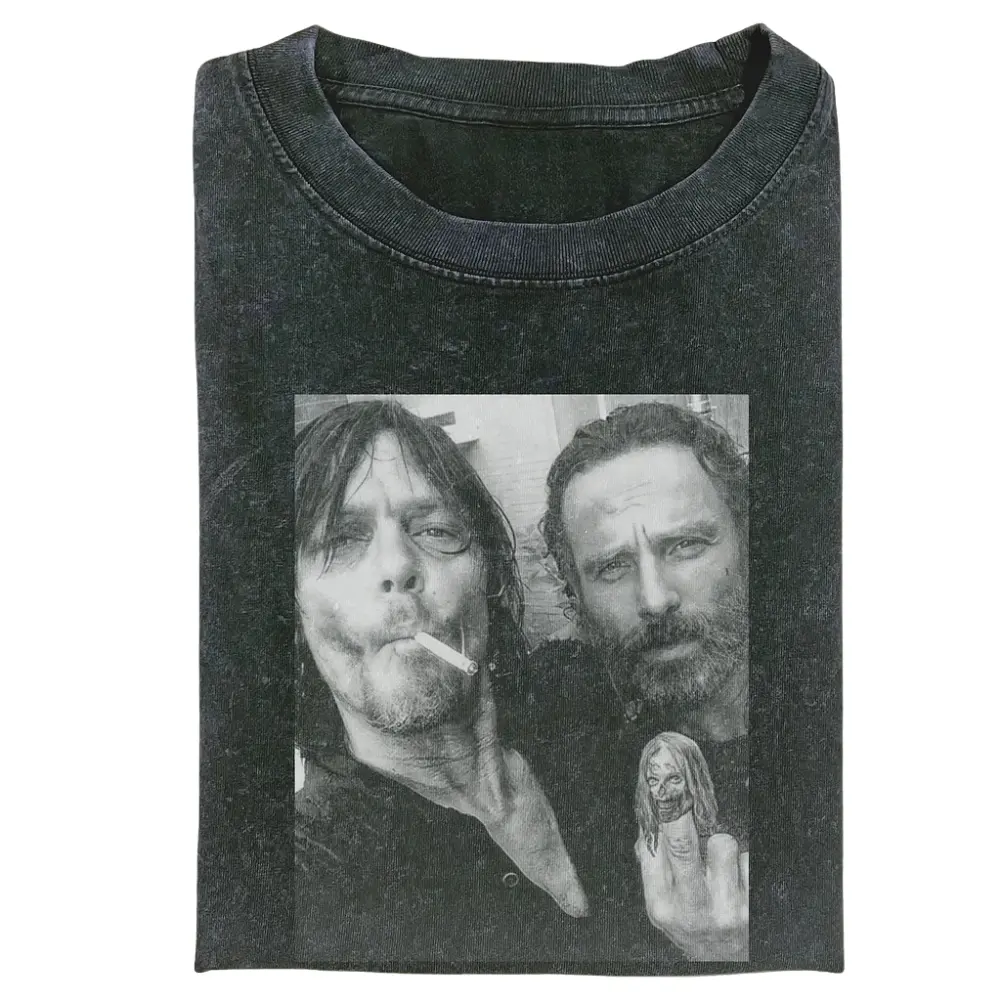 Norman Reedus and Andrew Lincoln T-Shirt, The Walking Dead Vintage Graphic Tee, Unisex Meme Funny Cringe Shirt, Menswear Womenswear Streetwear, Gift for Men, Gift for Women, Crew Neck T-shirt, Trending T-shirt