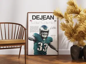 Cooper DeJean Poster, NFL Wall Print, Football Poster , NFL Poster Print, Sports Decor, Philadelphia Eagles Poster, NFL Player Gift