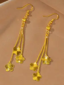 High quality tassel lucky 5-leaf grass earrings, copper gold-plated 24K, perfect gift for girlfriends and girlfriends, women's light luxury daily accessory jewelry, Flower earrings, Fashionable earrings