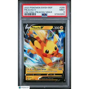 2023 Pokemon Swsh Black Star Promo #285 Pikachu V Coll-Pikachu Vmax PSA 9