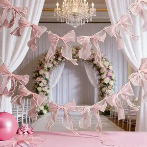 New 12pcs Fresh Bow Designs for Birthday Celebrations, Valentine'S Day Weddings, And Festive Party Backdrop Supplies ,Party Background Decor, Event Setup Essentials